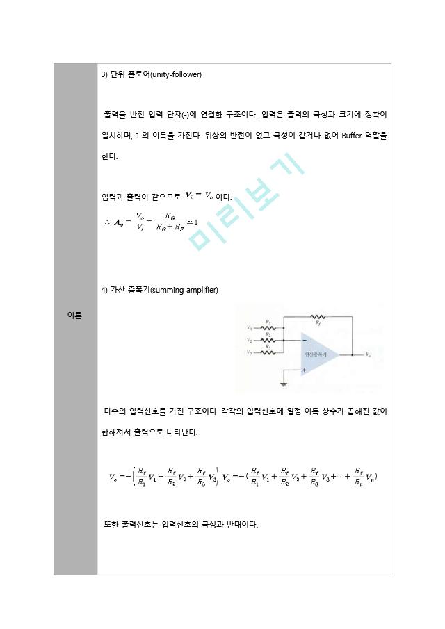 [A＋ 4.5 예비레포트,PSpice포함] 기초전자공학실험 -  선형 연산 증폭기 회로, 능동 필터 회로.hwp